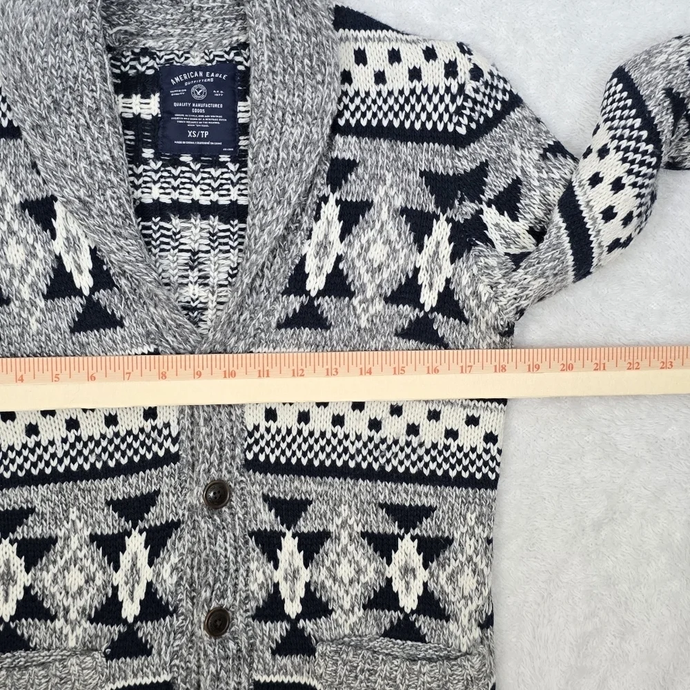 American Eagle Unisex Southwestern Shawl Collar Wool Blend Cardigan Sweater XS